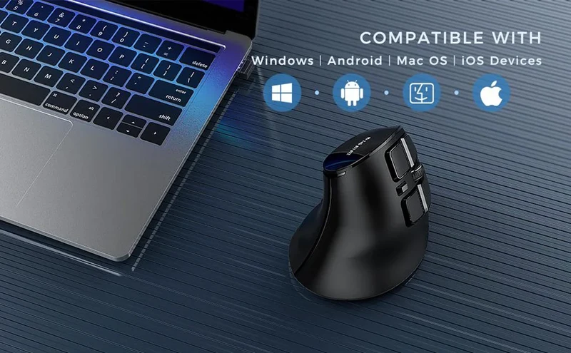 Bluetooth Vertical Wireless Mouse for Tablet Laptop Notebok Rechargeable USB Wireless Mouse Ergonomics Right Hand