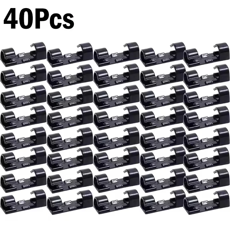 Cable Organizer Clips Wire Holder Self Adhesive Desktop Cord Management for PC Mouse USB Power Cord Fixer Wall Car Home Office