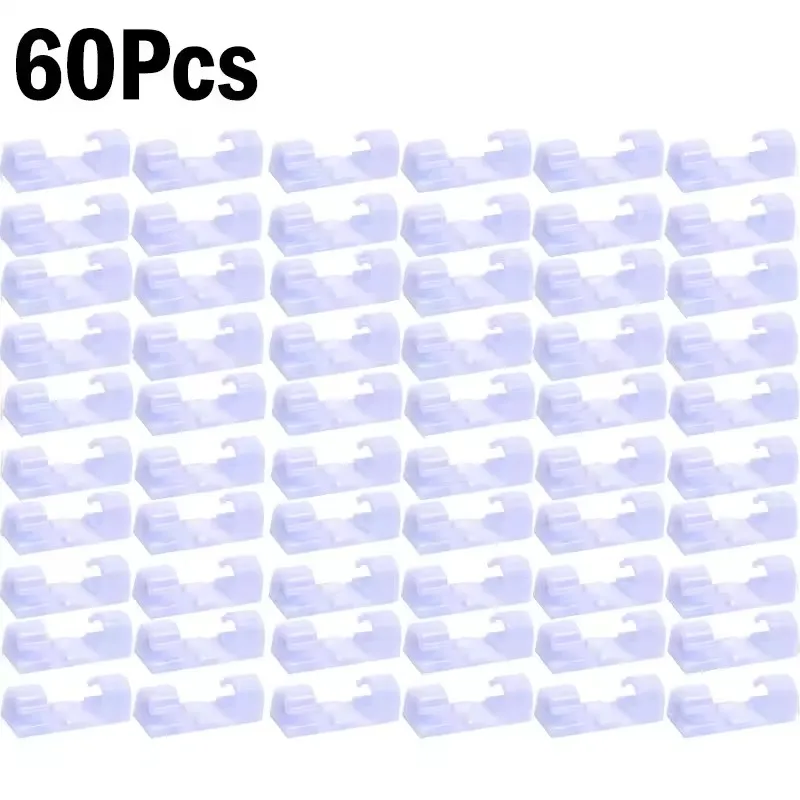 Cable Organizer Clips Wire Holder Self Adhesive Desktop Cord Management for PC Mouse USB Power Cord Fixer Wall Car Home Office