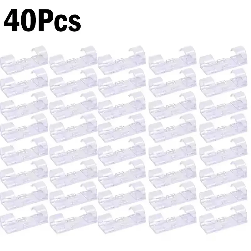 Cable Organizer Clips Wire Holder Self Adhesive Desktop Cord Management for PC Mouse USB Power Cord Fixer Wall Car Home Office