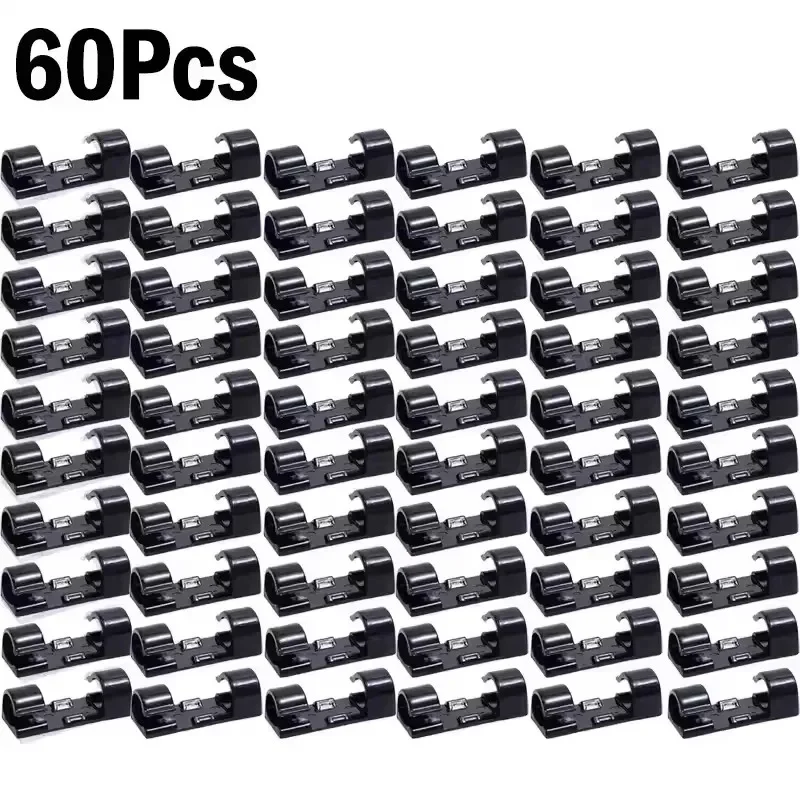 Cable Organizer Clips Wire Holder Self Adhesive Desktop Cord Management for PC Mouse USB Power Cord Fixer Wall Car Home Office