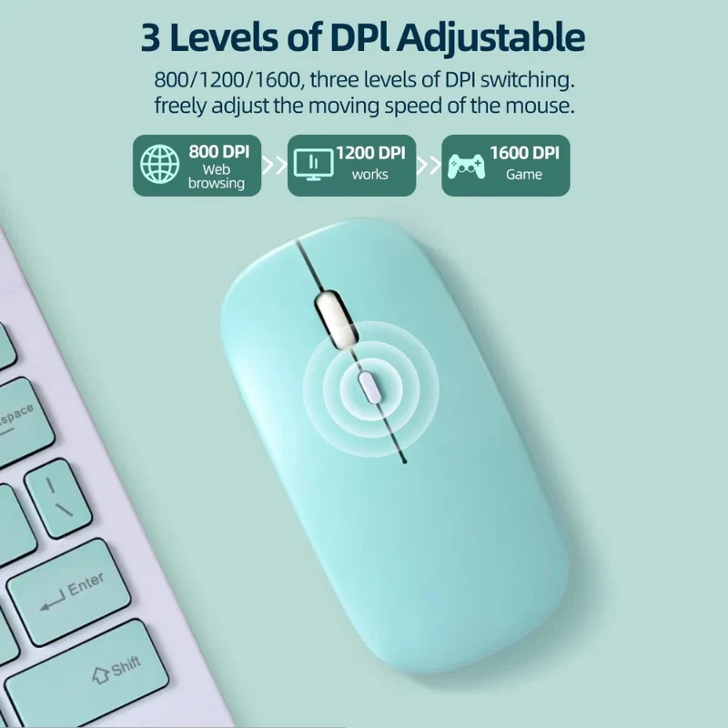 Wireless Bluetooth Mouse Gamer For MacBook iPad Laptop Computer Replaceable Battery Bluetooth Mouse Adjustable 800/1200/1600DPI