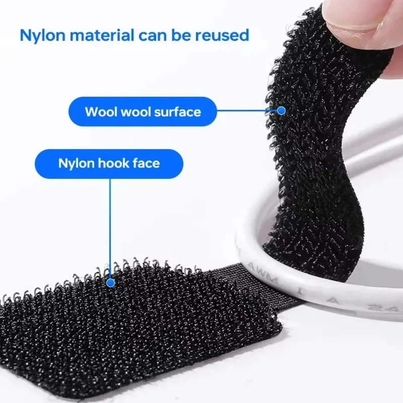 10/20Pcs Self Adhesive Reusable Cable Ties Wire Organizer Storage Stand Mouse Earphone Data Cord Desktop Tidy Management Winder