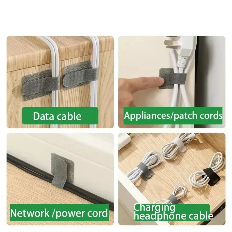 10/20Pcs Self Adhesive Reusable Cable Ties Wire Organizer Storage Stand Mouse Earphone Data Cord Desktop Tidy Management Winder
