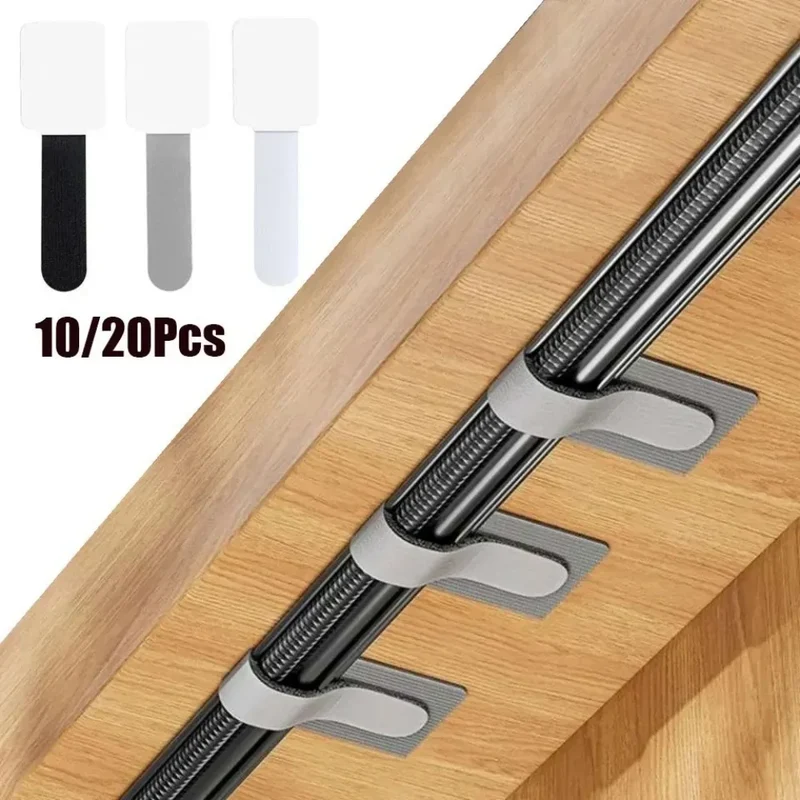 10/20Pcs Self Adhesive Reusable Cable Ties Wire Organizer Storage Stand Mouse Earphone Data Cord Desktop Tidy Management Winder