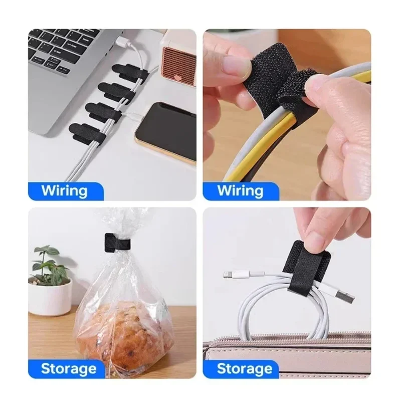 10/20Pcs Self Adhesive Reusable Cable Ties Wire Organizer Storage Stand Mouse Earphone Data Cord Desktop Tidy Management Winder