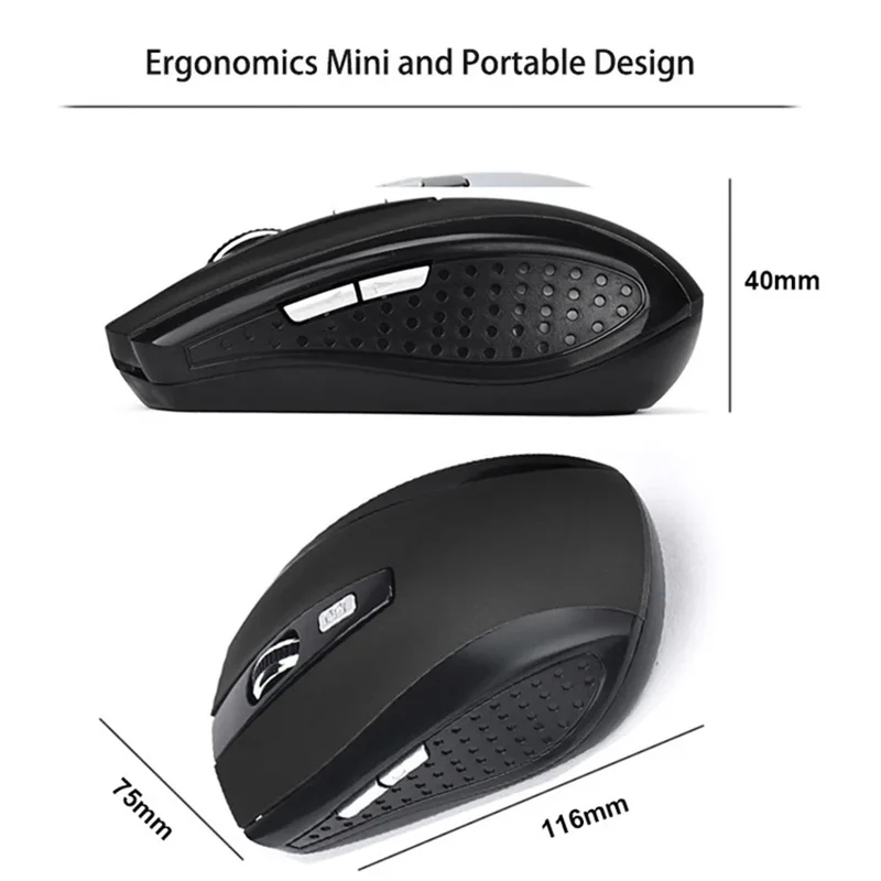 Wireless Mouse Silent Mouse 2.4G Portable Mobile Optical Office Mouse Adjustable DPI Levels for Notebook PC Laptop MacBook