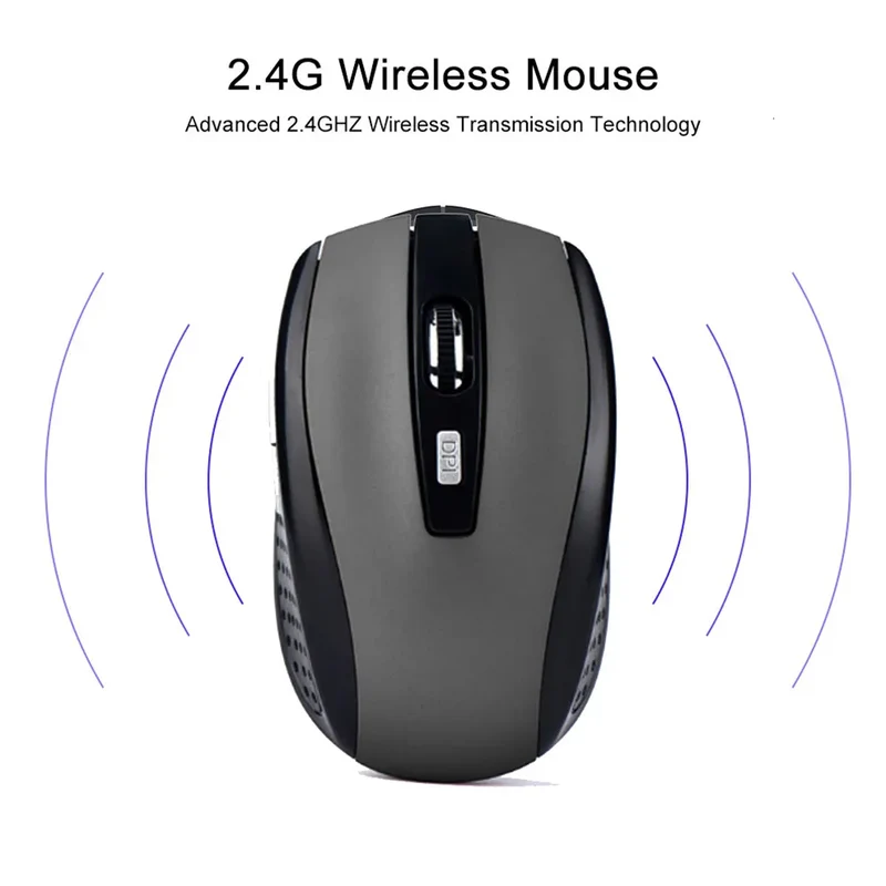 Wireless Mouse Silent Mouse 2.4G Portable Mobile Optical Office Mouse Adjustable DPI Levels for Notebook PC Laptop MacBook