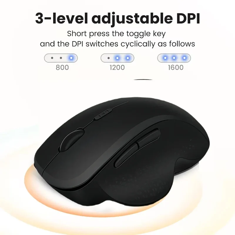 6 Button Ergonomic Mouse 2.4G Wireless Mouse Bluetooth Mouse 400mAh Rechargeable Gaming Mice 1600DPI Optical Mouse For PC Laptop