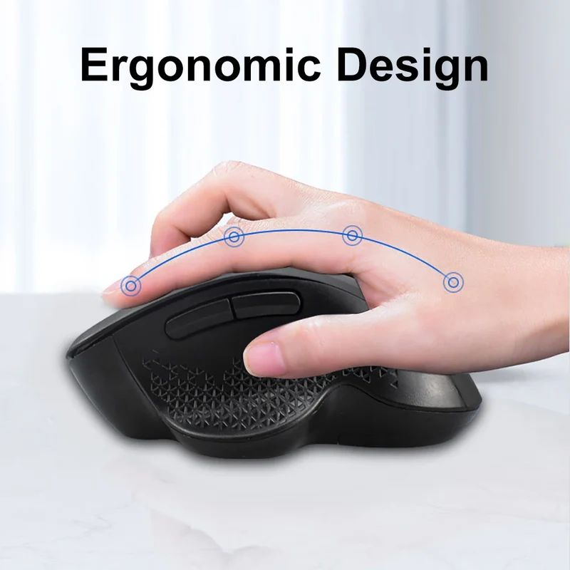 6 Button Ergonomic Mouse 2.4G Wireless Mouse Bluetooth Mouse 400mAh Rechargeable Gaming Mice 1600DPI Optical Mouse For PC Laptop