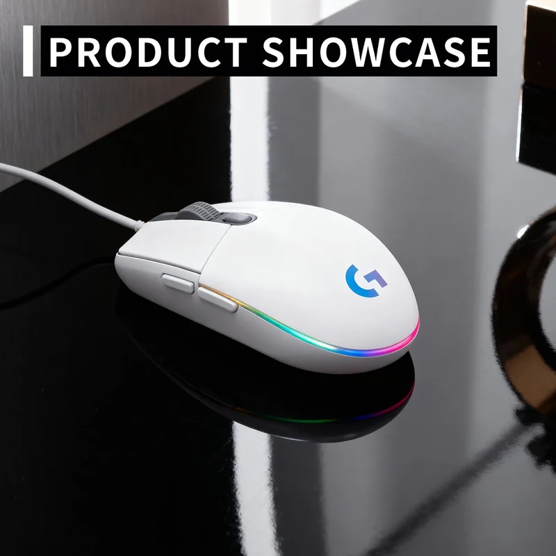 Logitech G102 Wired Gaming Mouse Adjustable DPI 16.8M RGB Colors Mechanical Buttons Ergonomic Design for Competitive Gamers