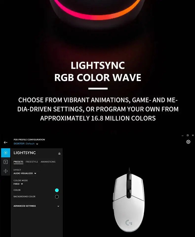 Logitech G102 Wired Gaming Mouse Adjustable DPI 16.8M RGB Colors Mechanical Buttons Ergonomic Design for Competitive Gamers