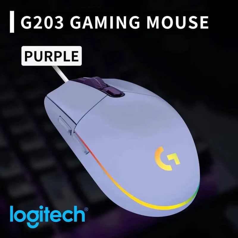 Logitech G102 Wired Gaming Mouse Adjustable DPI 16.8M RGB Colors Mechanical Buttons Ergonomic Design for Competitive Gamers