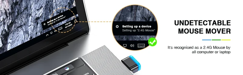 Seenda DK16 Mouse Jiggler Undetectable Mouse Mover Shaker Simulate Mice Driver-Free Keeps Computer PC Laptop Awake