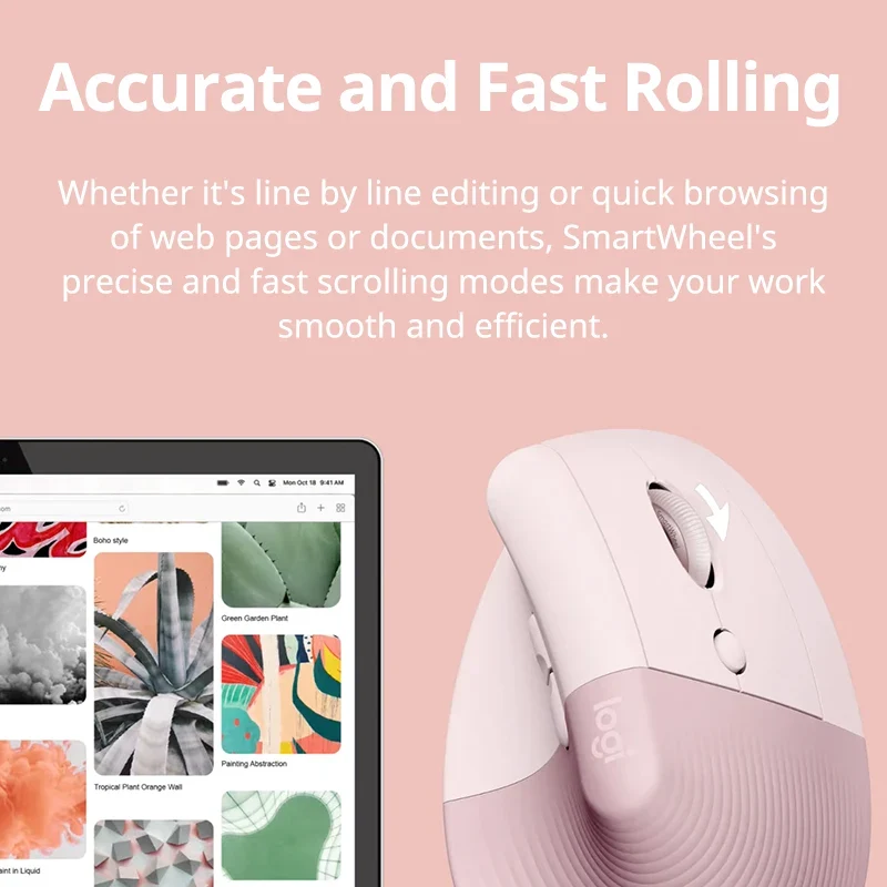 Logitech Lift Vertical Mouse Ergonomic Wireless With Silent Click Bluetooth/Usb Dual Mode For Pc Laptop Tablet Wrist Pain