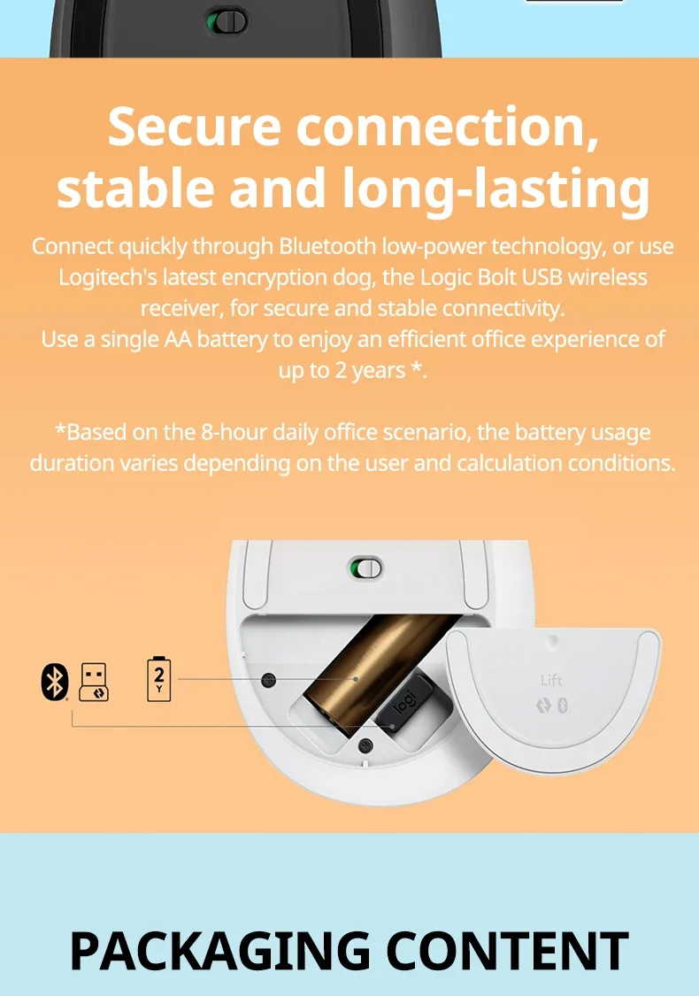 Logitech Lift Vertical Mouse Ergonomic Wireless With Silent Click Bluetooth/Usb Dual Mode For Pc Laptop Tablet Wrist Pain