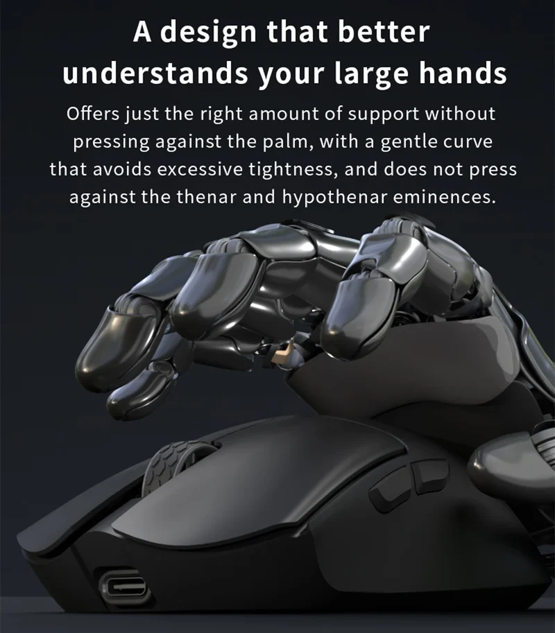 Darmoshark M3 V2 Gaming Mouse Double 8K Wireless Tri Mode 26KDPI PAW3395 Sensor Big Hand Game Macro Mouse For Computer Laptop PC