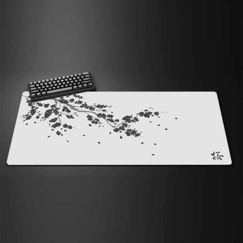 Black Sakura Gaming Mouse Pad Kawaii Purple Desk Mat Large Office Carpet Accessories Cherry Blossom Mousepad Gamer Computer Mats