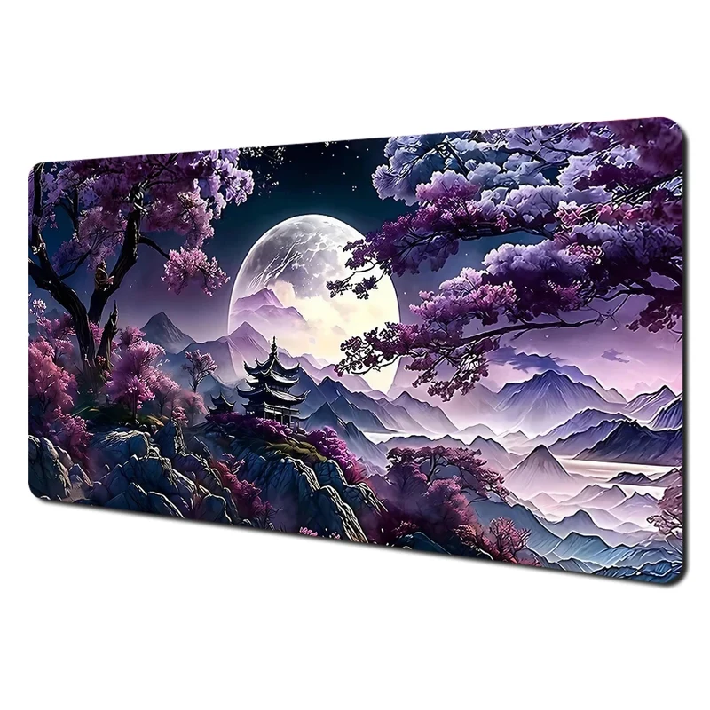 Red and Black Art Landscapes Large Mouse Pad Anti-Slip Durable Desk Mat Offices Accessories Keyboard Mouse Mat Tapis De Bureau