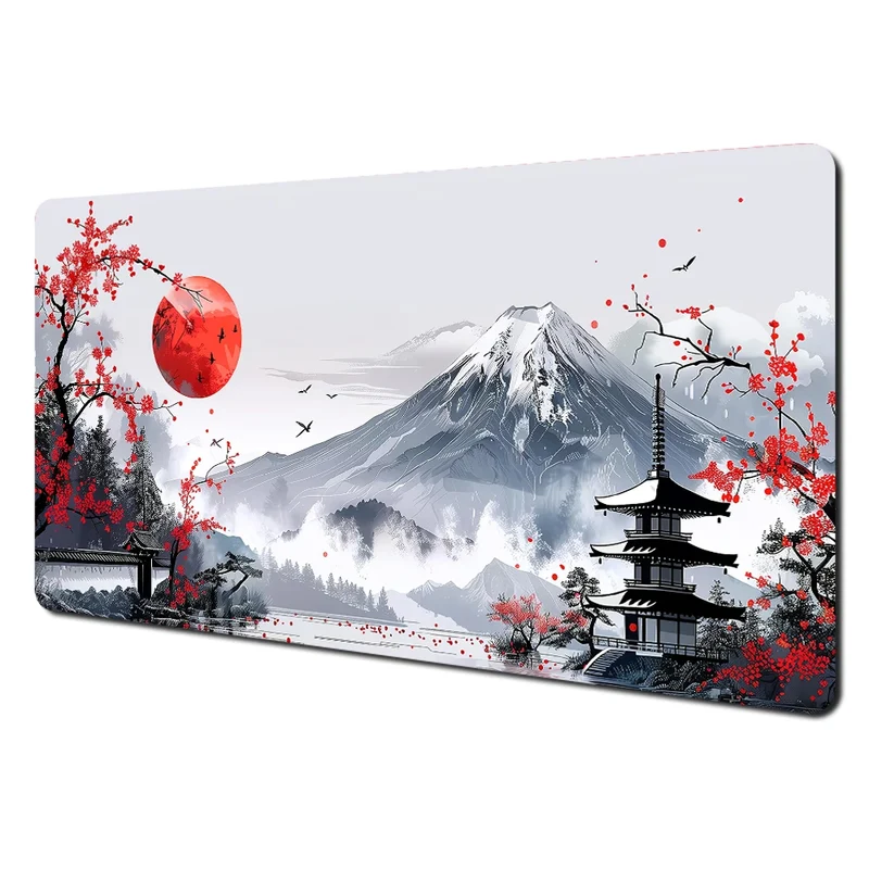 Red and Black Art Landscapes Large Mouse Pad Anti-Slip Durable Desk Mat Offices Accessories Keyboard Mouse Mat Tapis De Bureau