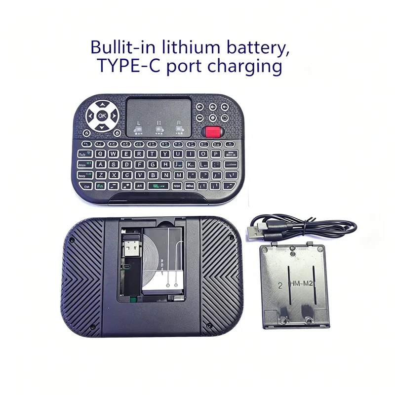 KEBIDUMEI Mini Wireless Keyboard with Scroll Wheel Touchpad 8 Color Backlit BT 2.4G Dual Mode Air Mouse Remote for PC TV Box
