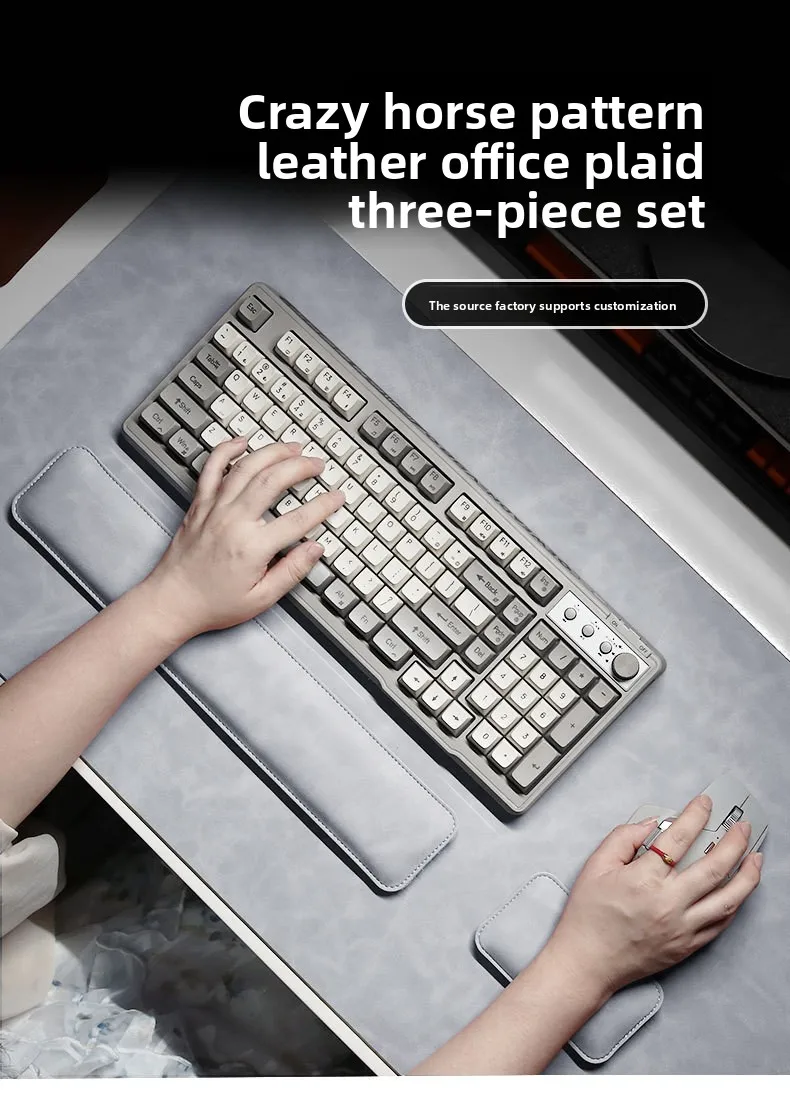 Wrist Pad Rest Keyboard Guard Three Pieces Desk Pad Waterproof PU Mouse Pad Large Mousepad Laptop Non-slip Desk Mat Mouse Mat