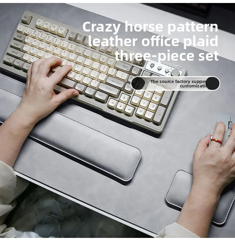 Wrist Pad Rest Keyboard Guard Three Pieces Desk Pad Waterproof PU Mouse Pad Large Mousepad Laptop Non-slip Desk Mat Mouse Mat