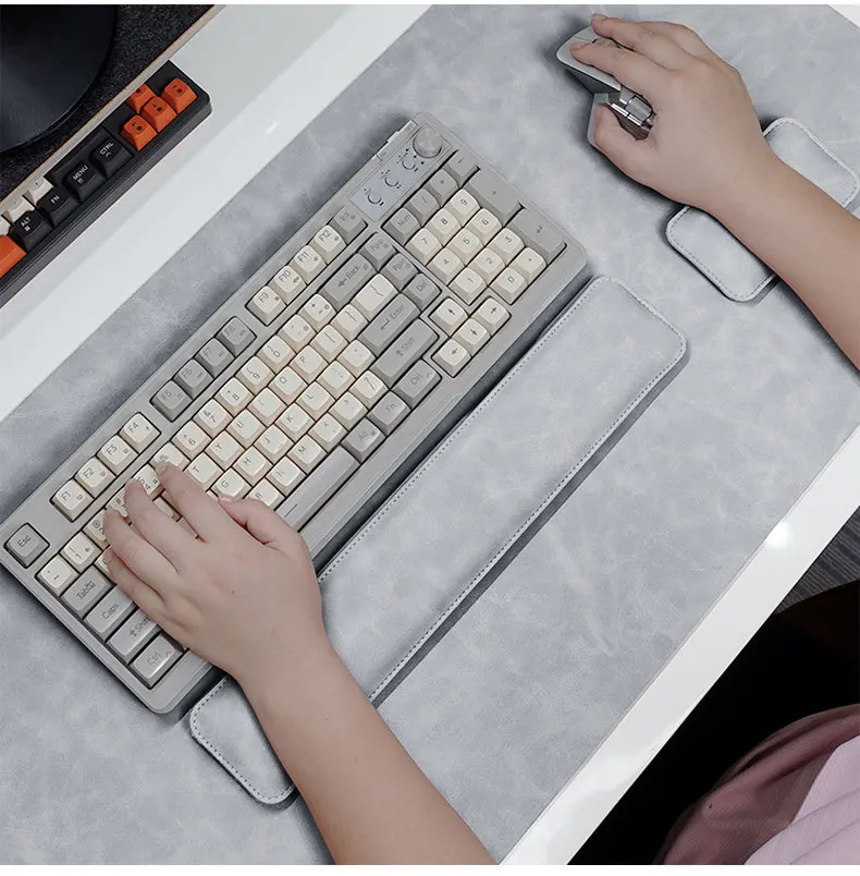 Wrist Pad Rest Keyboard Guard Three Pieces Desk Pad Waterproof PU Mouse Pad Large Mousepad Laptop Non-slip Desk Mat Mouse Mat