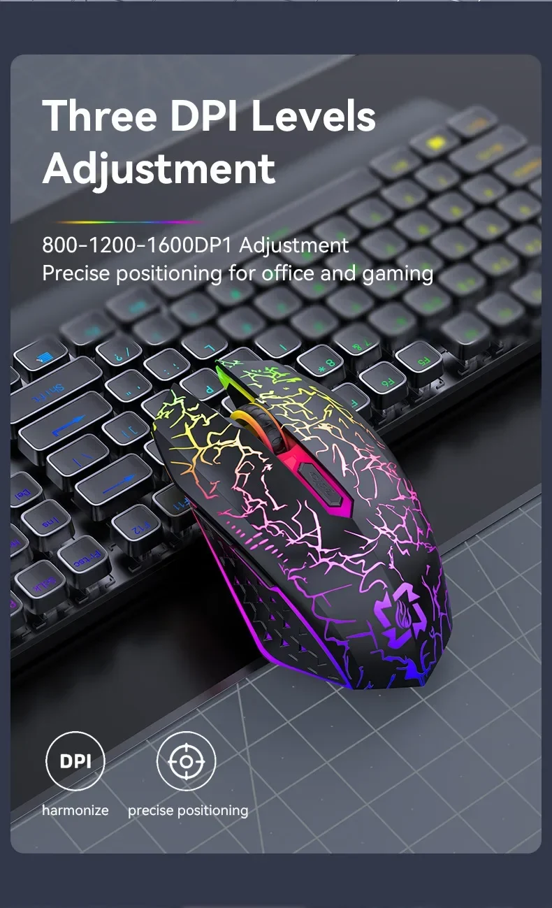 Bluetooth 5.2 Wireless Mouse RGB Gaming Mouse Silent Mouse Rechargeable Mouse 800-1200-1600 DPI Mouse Mice for PC Laptop Macbook