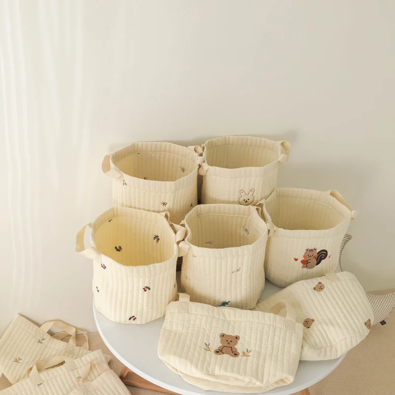 Ins Storage Basket Baby Diaper Clothes Toy Fixing Bag Bedding Storage Multi-use Storage Bag
