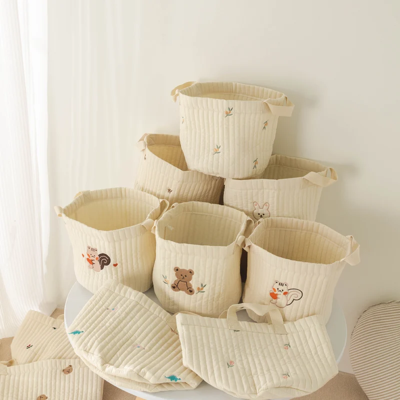 Ins Storage Basket Baby Diaper Clothes Toy Fixing Bag Bedding Storage Multi-use Storage Bag