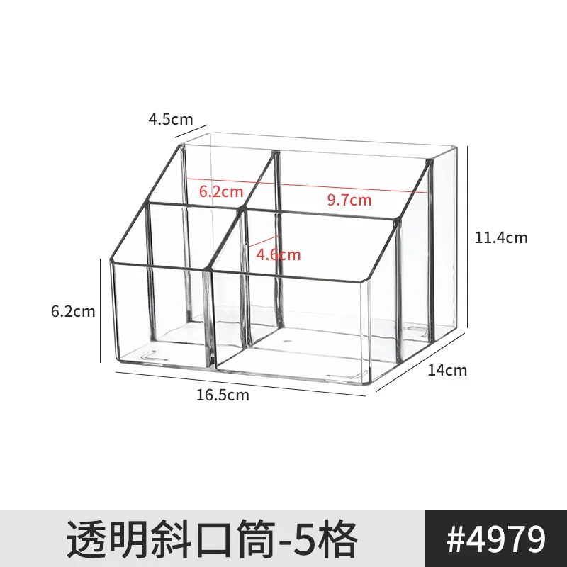 [Multiple Specifications] Transparent Square Storage Tube Detachable Cosmetics Organizer Box Cosmetics Storage Rack Mi Mu
