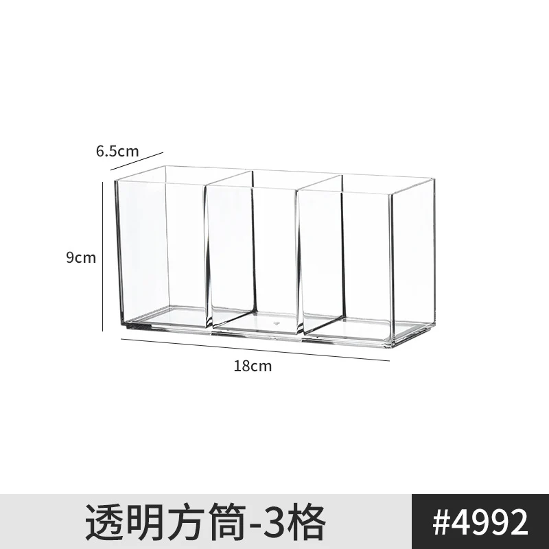 [Multiple Specifications] Transparent Square Storage Tube Detachable Cosmetics Organizer Box Cosmetics Storage Rack Mi Mu