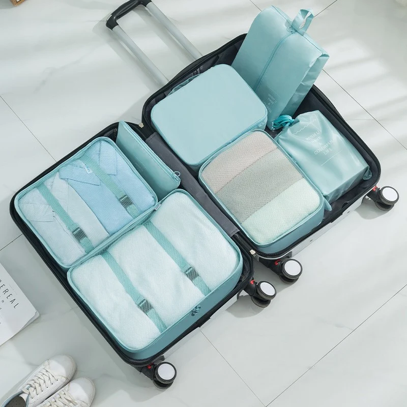 Travel Seven-Piece Storage Bag Clothes Organizer Storage Bag Portable Large Capacity Luggage Bag Classified Storage