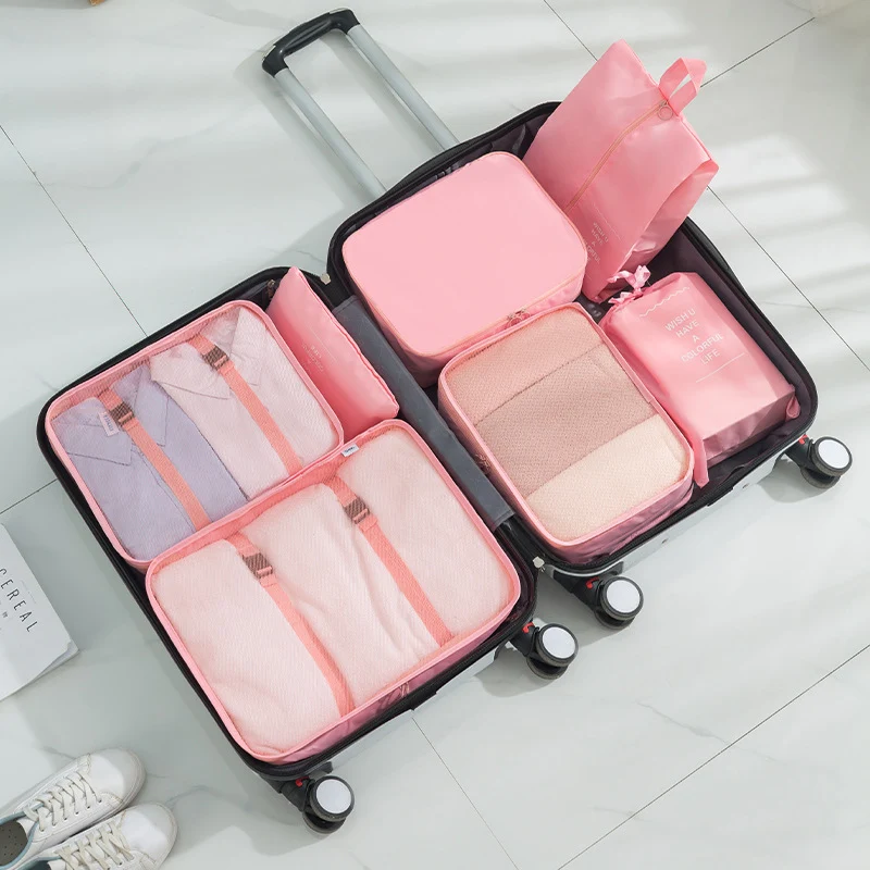 Travel Seven-Piece Storage Bag Clothes Organizer Storage Bag Portable Large Capacity Luggage Bag Classified Storage