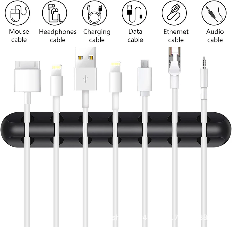 New desktop charging data cable holder multi-port creative storage wire silicone cable organizer hub