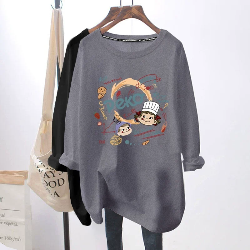 Breastfeeding Top Autumn Base Shirt Hot Mom's Out-of-the-way Breastfeeding Long-sleeved T-shirt for Spring and Autumn Postpartum Breastfeeding Clothes