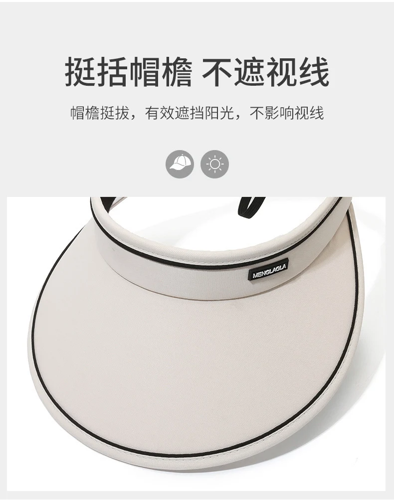 Upf50+ Large Brim Sun Hat for Women, Uv Protection, Open-Top Hat, Cycling Face-Covering Sun Hat, Breathable Ice Silk