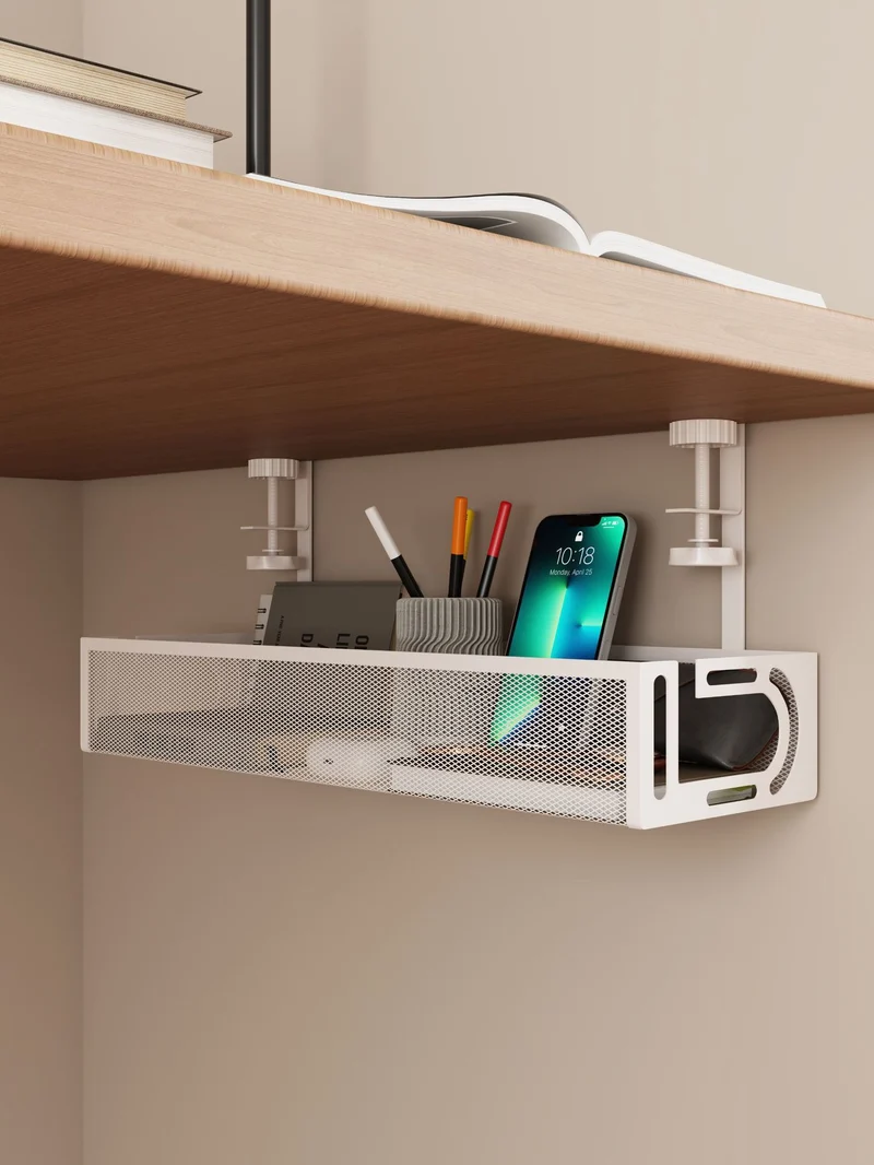 Cross-border desk under cable and wire management tray rack under counter finishing rack row storage rack socket organizer