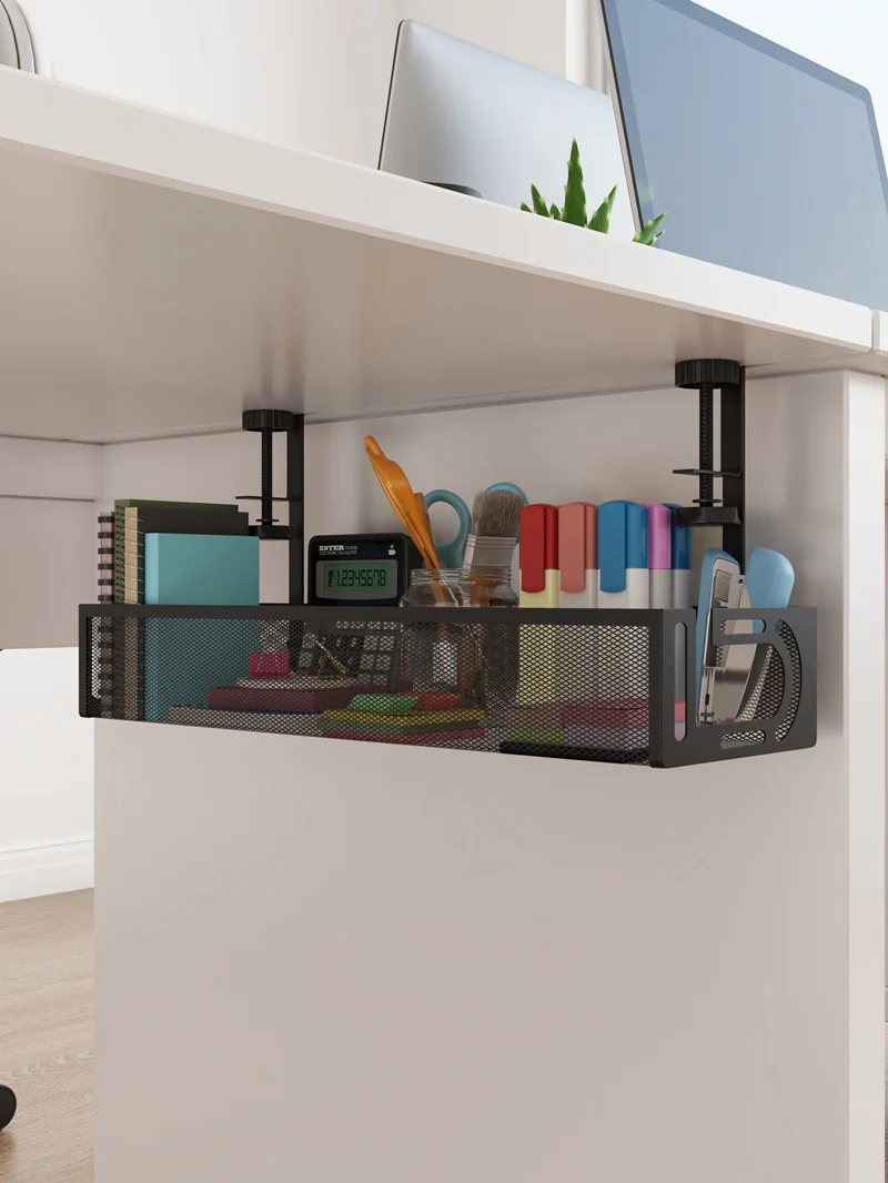 Cross-border desk under cable and wire management tray rack under counter finishing rack row storage rack socket organizer