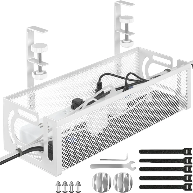 Cross-border desk under cable and wire management tray rack under counter finishing rack row storage rack socket organizer