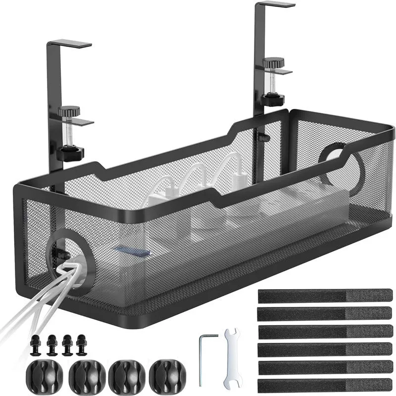 Cross-border desk under cable and wire management tray rack under counter finishing rack row storage rack socket organizer