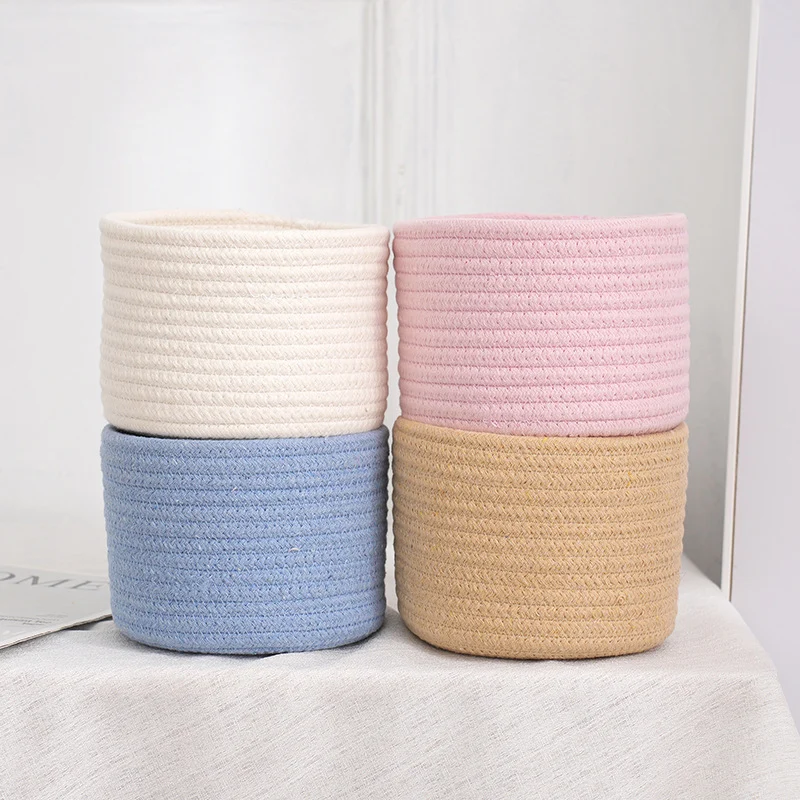 Small Cotton Rope Under-Bed Storage Box, Woven Under-Bed Storage Basket, Snack Basket, Home Storage Organizer