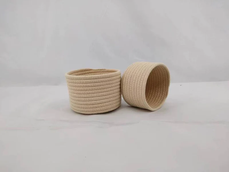 Small Cotton Rope Under-Bed Storage Box, Woven Under-Bed Storage Basket, Snack Basket, Home Storage Organizer