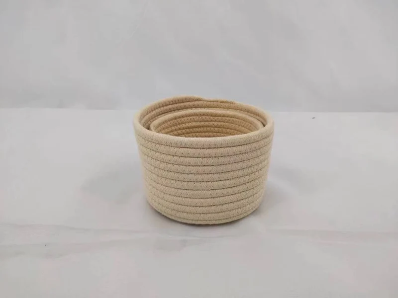 Small Cotton Rope Under-Bed Storage Box, Woven Under-Bed Storage Basket, Snack Basket, Home Storage Organizer