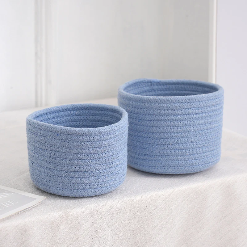 Small Cotton Rope Under-Bed Storage Box, Woven Under-Bed Storage Basket, Snack Basket, Home Storage Organizer