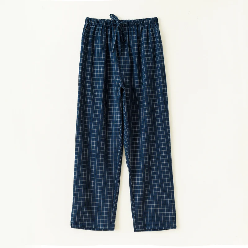 Couple Style Washed Home Pants for Men and Women, Pure Cotton Plaid Pajama Pants, Living Pants, Spring and Autumn Style, Japanese Warehouse Available for Wholesale