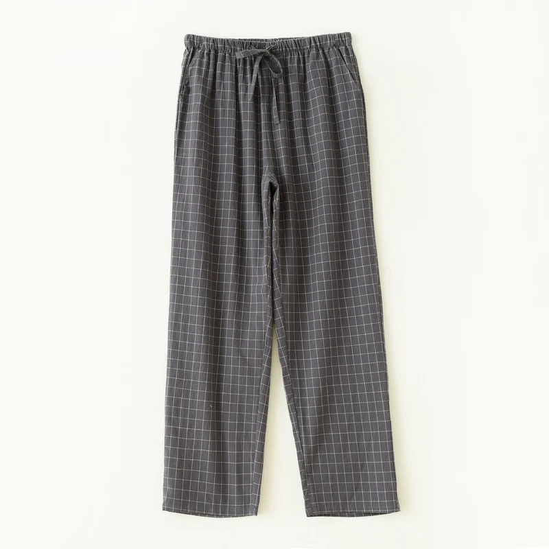Couple Style Washed Home Pants for Men and Women, Pure Cotton Plaid Pajama Pants, Living Pants, Spring and Autumn Style, Japanese Warehouse Available for Wholesale