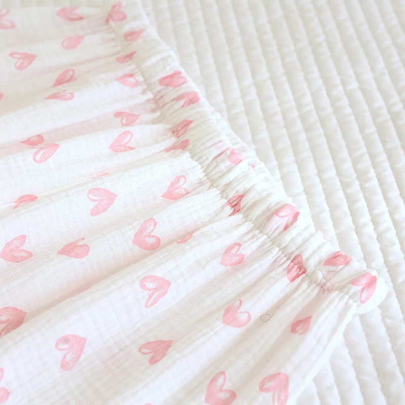 Various Style Spring and Summer Cotton Crepe Pajamas Sweet Three-Piece Short-Sleeved Trousers Spring and Autumn Loose Casual suit
