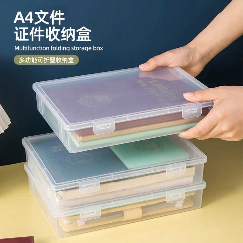 Document Storage Box for Home Use, Multifunctional Stationery, Certificate, Data, File, Card Holder, Household Registration Book Organizer, Magic Tool